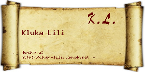 Kluka Lili névjegykártya