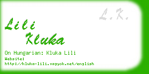 lili kluka business card